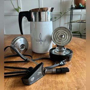 Corningware Percolator Black Trefoil Design